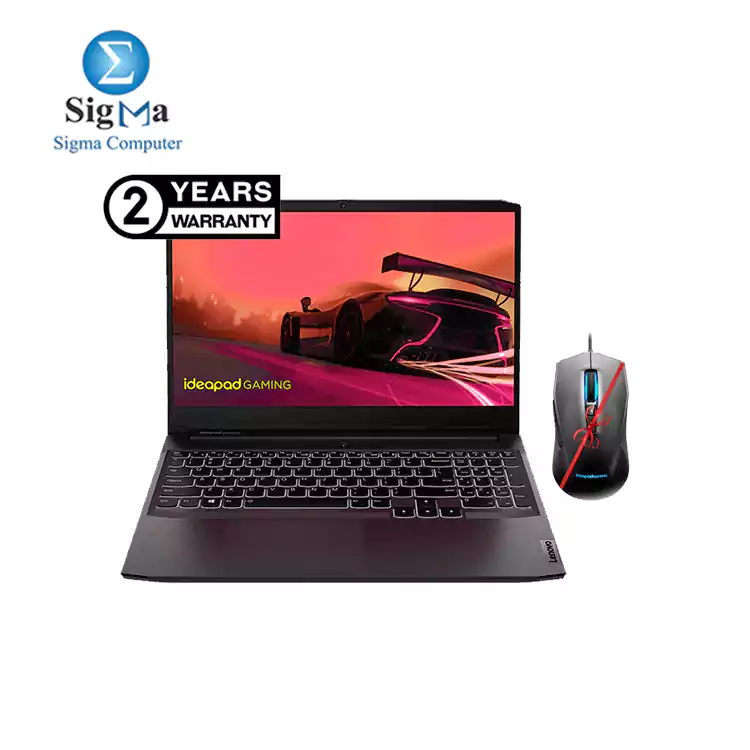 NOTEBOOK-LENOVO-AMD-IdeaPad Gaming 3-(82K200MKED) R5-5600H (6C/12T)-RAM 8G (1*8)-SSD 512GB GEN3+(2.5)-RTX3050 4G 85w-15.6-FHD-IPS-120Hz-(45Wh)-(135W)-White Backlit-Arabic+M100 MOUSE-W11-وكيل